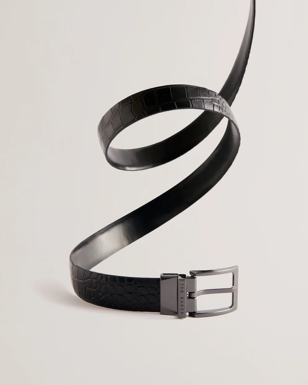 Ted Baker Keigan Croc Effect Leather Belt+Cardholder | Black