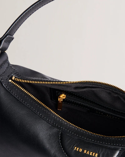 Ted Baker Esiah Webbing Slouchy Leather Hobo Bag | Black