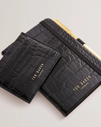 Ted Baker Peryyy Croc Effect A6 Notebook+Cardholder | Black