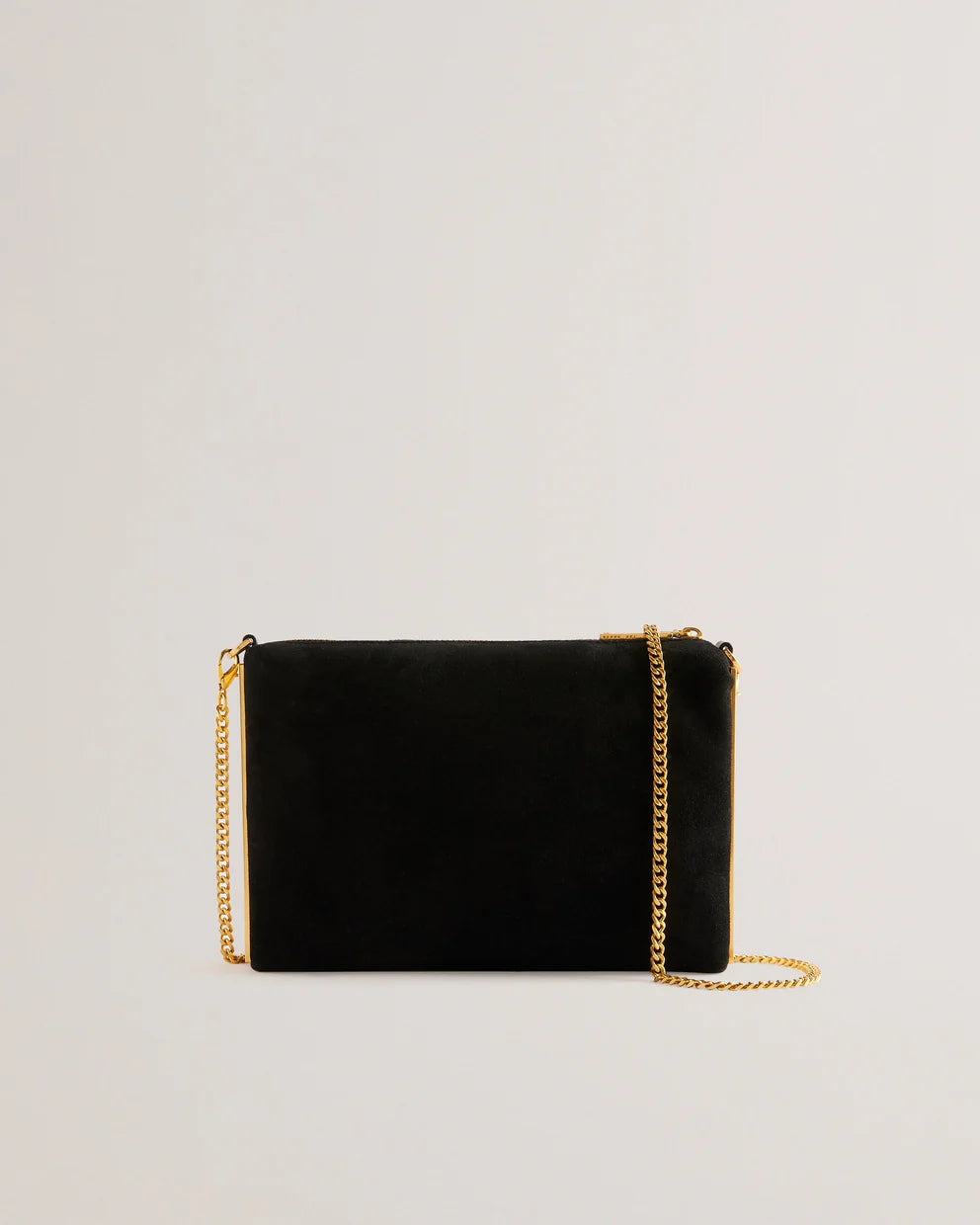 Ted Baker Jeiner Bar Detail Suede Crossbody Clutch Bag | Black