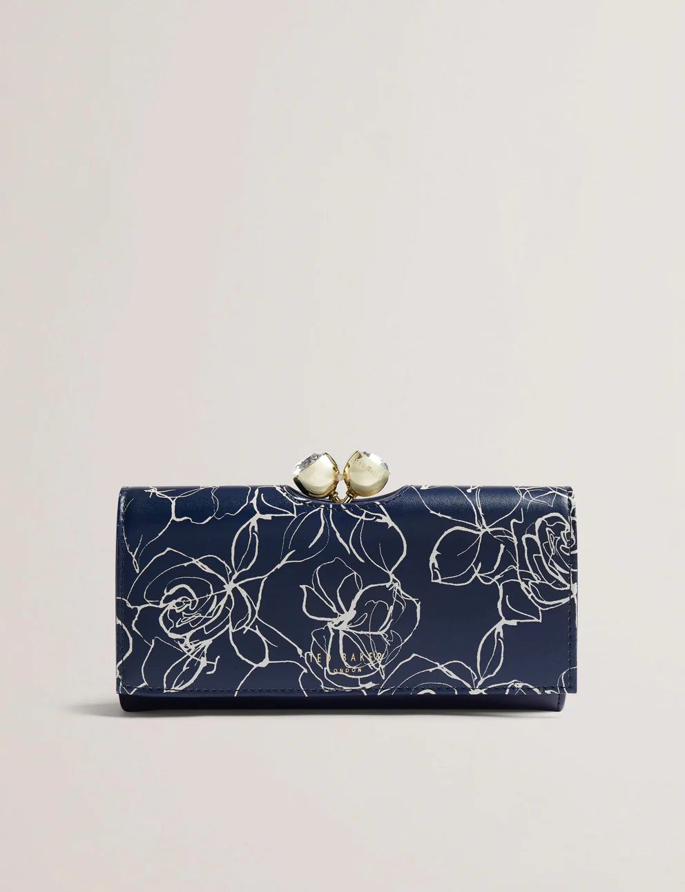 Ted Baker Alimey Linear Rose Large Bobble Purse | Navy