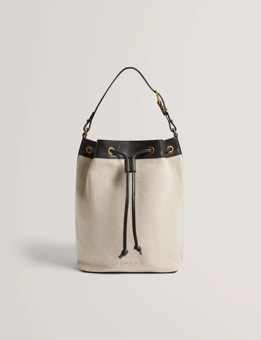 Ted Baker Tashah Belt Detail Canvas Herringbone Bag | Brown Chocolate