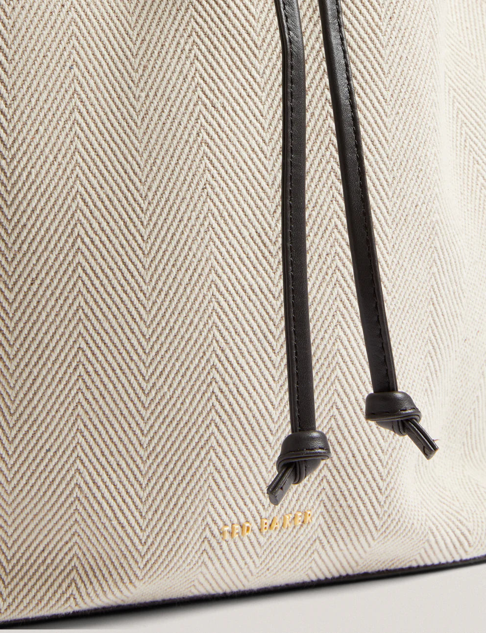 Ted Baker Tashah Belt Detail Canvas Herringbone Bag | Brown Chocolate