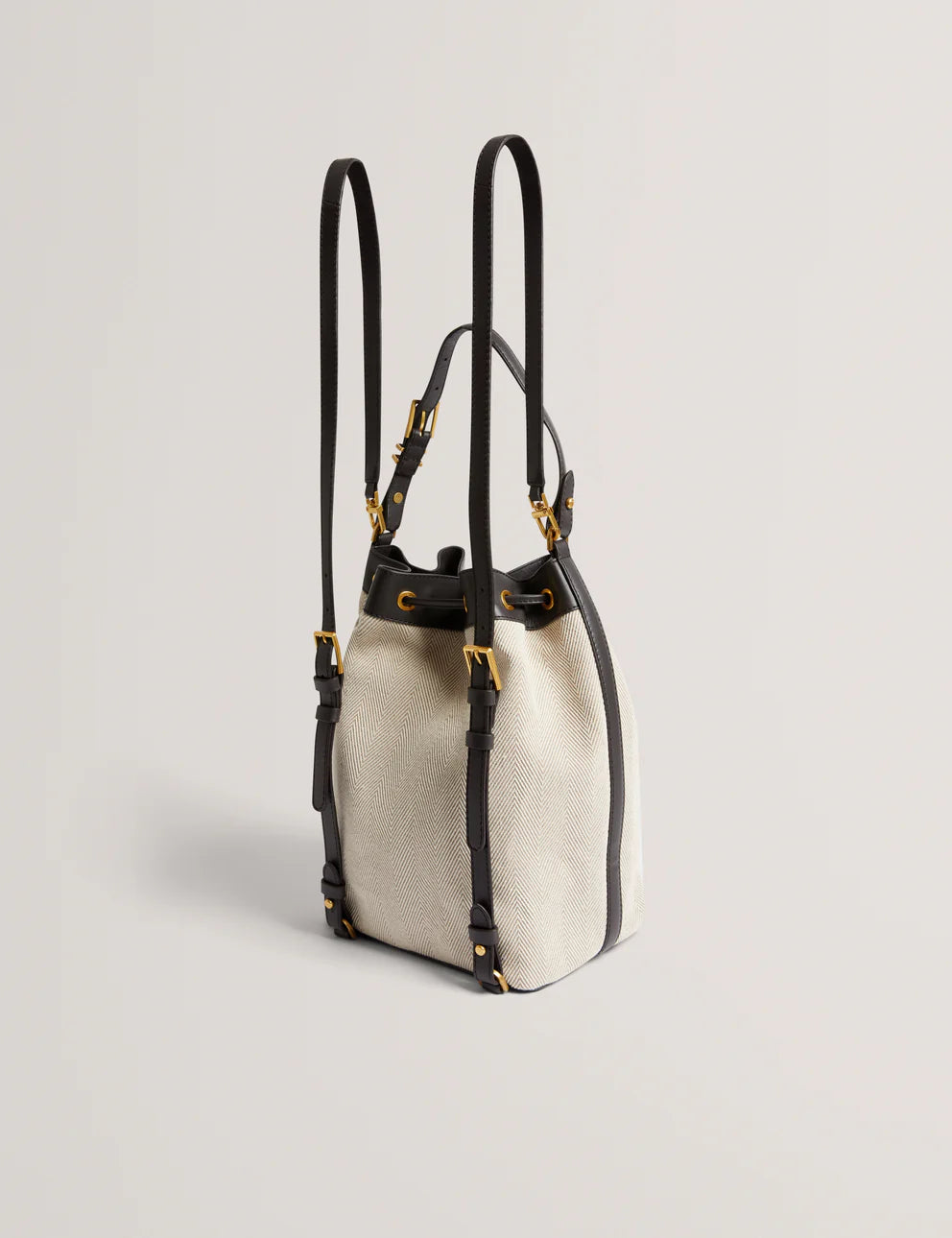 Ted Baker Tashah Belt Detail Canvas Herringbone Bag | Brown Chocolate