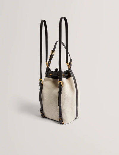 Ted Baker Tashah Belt Detail Canvas Herringbone Bag | Brown Chocolate