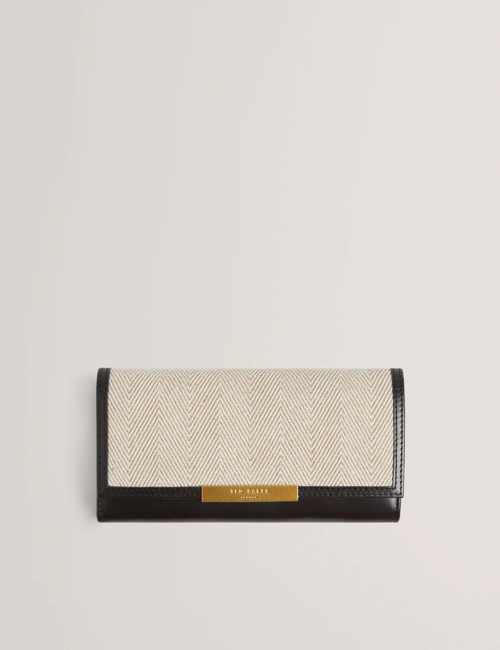 Ted Baker Tasmal Herringbone Canvas Large Detail Purse | Brown Chocolate