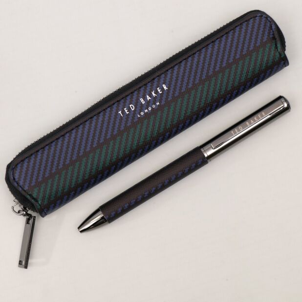 Ted Baker Wilberg Printed Weave PU Pen Set | Black