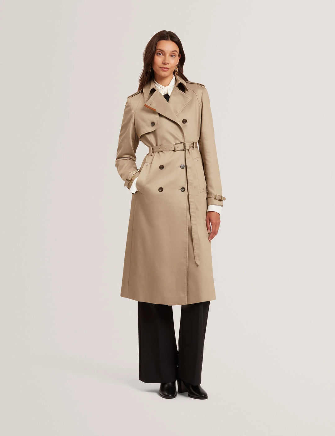 Ted Baker Arytha Cotton Twill Belted Trench Coat | Camel