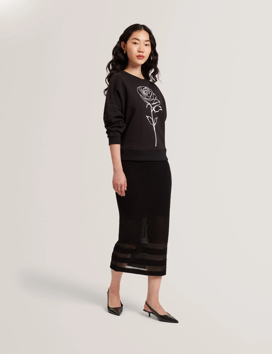 Ted Baker Cairie Knit Pencil Skirt with Invisible Panels | Black