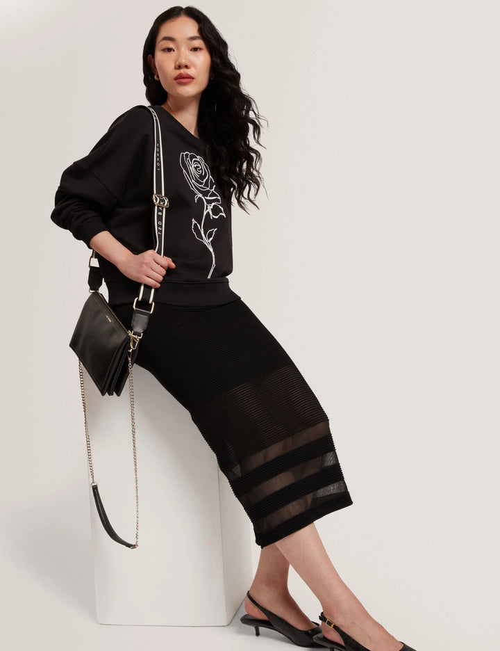Ted Baker Cairie Knit Pencil Skirt with Invisible Panels | Black