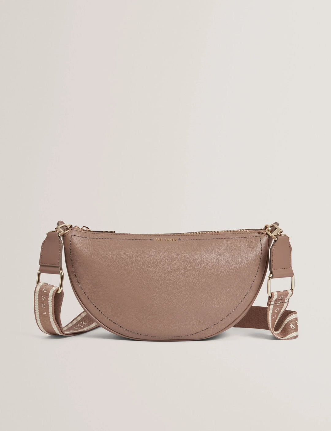 Ted Baker Webbing Strap Leather Sling Crossbody Bag | Taupe