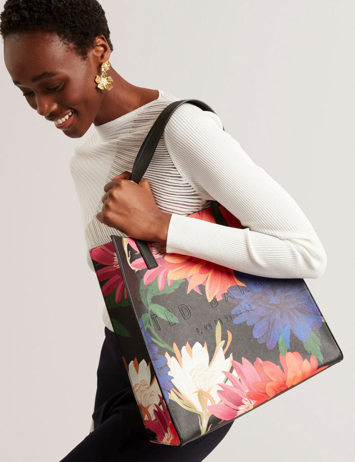 Ted Baker Amarly Printed Dahlia Large Icon Bag | Black