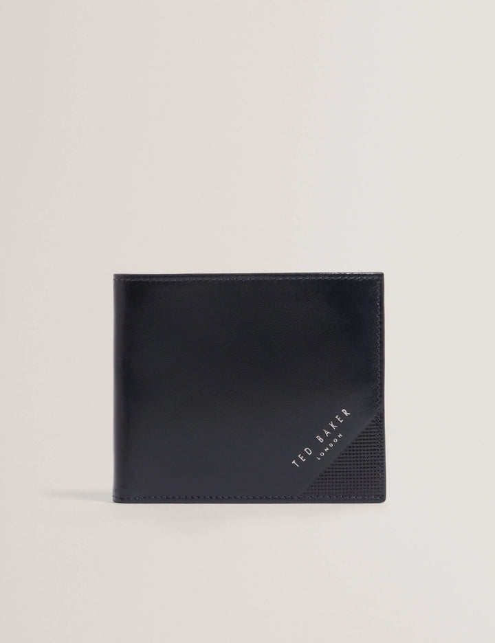 Ted Baker Embossed Corner Leather Coin Wallet | Navy