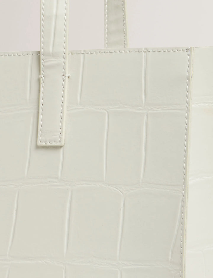Ted Baker Croccon Large Croc Texture Icon Tote Bag | Ivory