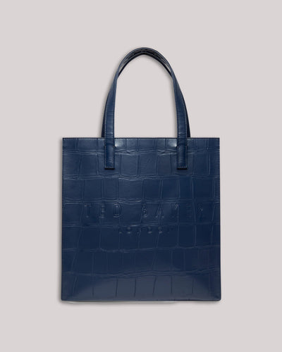 Ted Baker Croccon Large Croc Texture Icon Tote Bag | Navy