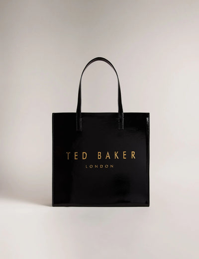 Ted Baker Crinkon Large Crinkle Faux Leather Icon Tote Bag | Black