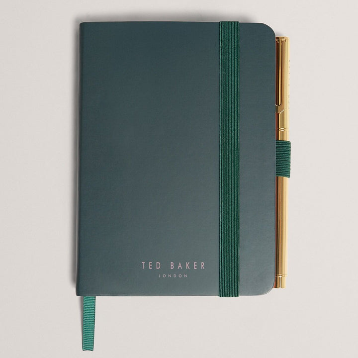 Ted Baker Petly Printed A6 Mini Notebook With Pen | Dark Green