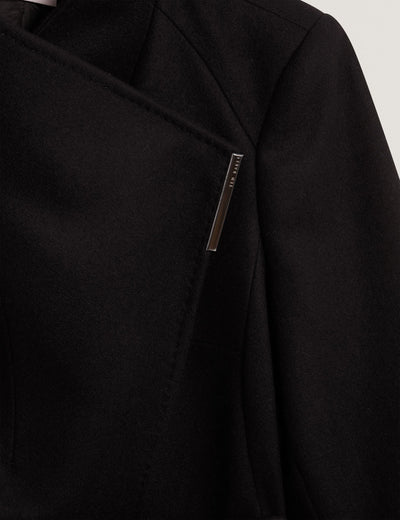 Ted Baker Rosess Short Belted Wool Wrap Coat | Black