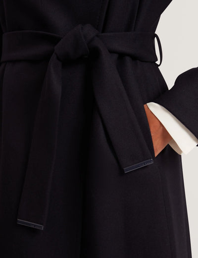 Ted Baker Rosell Long Length Wool Wrap Coat | Black