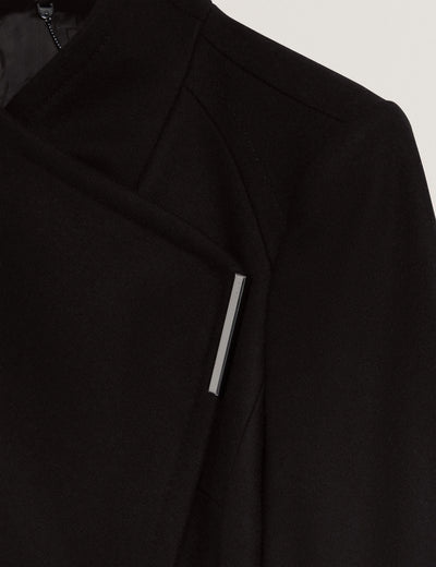Ted Baker Rose Midi Length Belted Wool Wrap Coat | Black