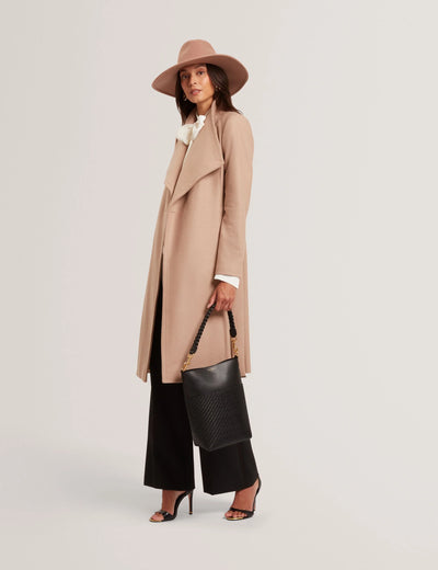 Ted Baker Rose Midi Length Belted Wool Wrap Coat | Camel