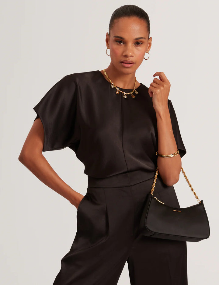 Ted Baker Marada Slouch Sleeve Waisted Top | Black