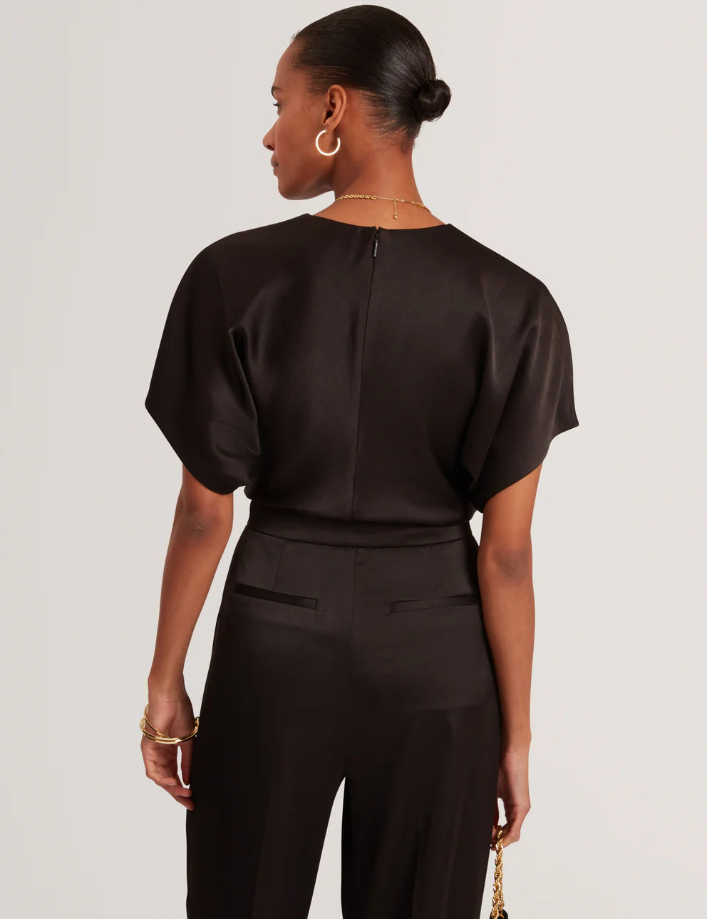 Ted Baker Marada Slouch Sleeve Waisted Top | Black