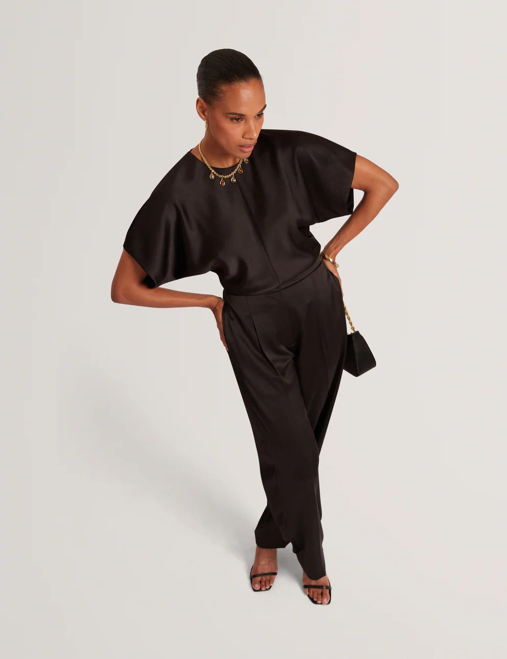Ted Baker Marada Slouch Sleeve Waisted Top | Black