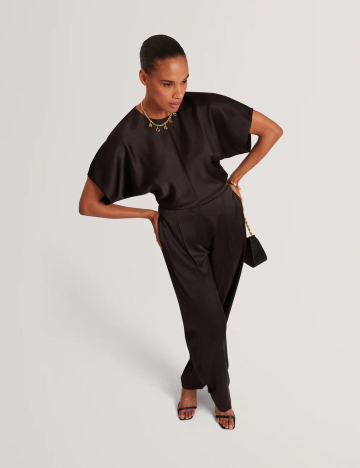 Ted Baker Marada Slouch Sleeve Waisted Top | Black