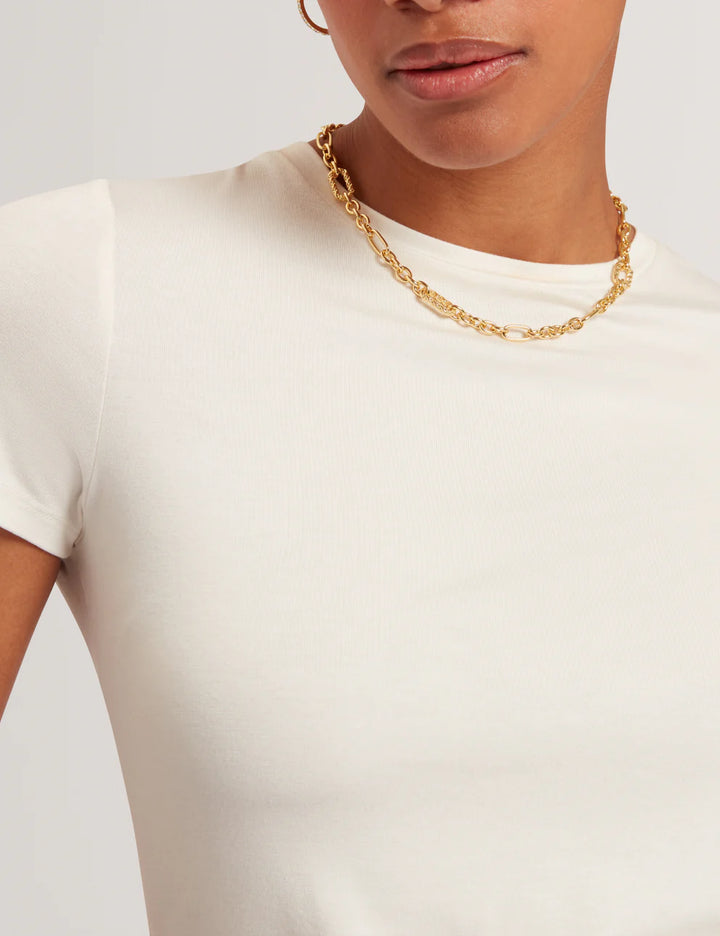 Ted Baker Larnaa Short Sleeve Fitted Tee | Ivory