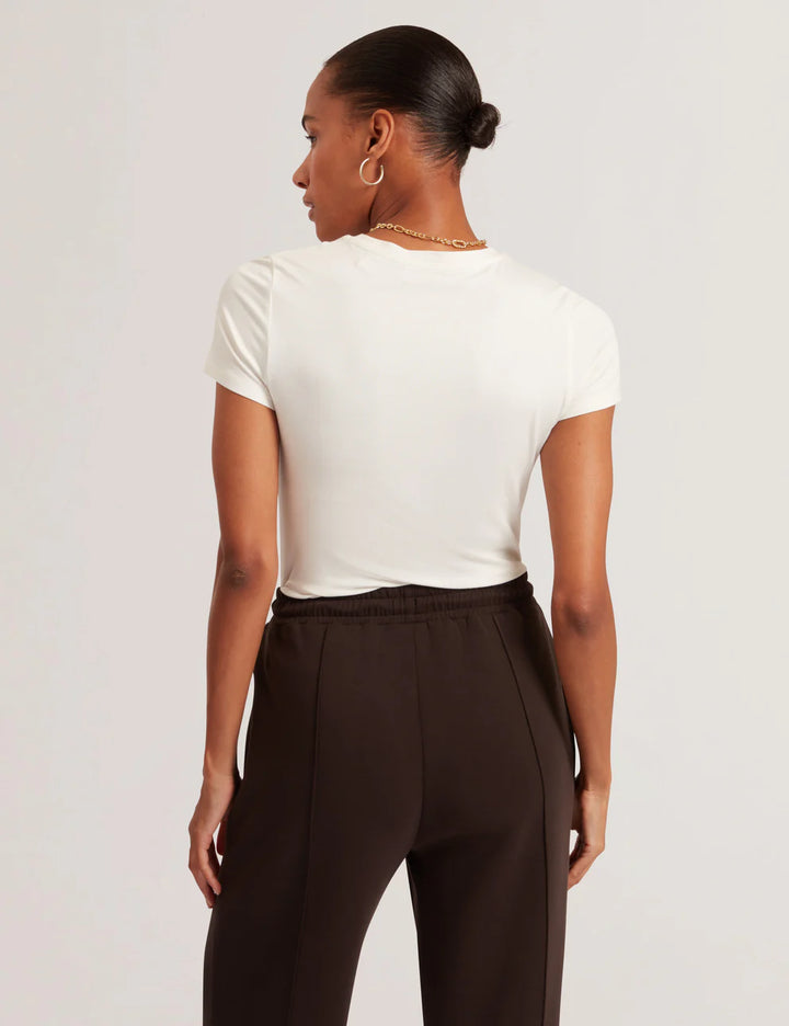 Ted Baker Larnaa Short Sleeve Fitted Tee | Ivory