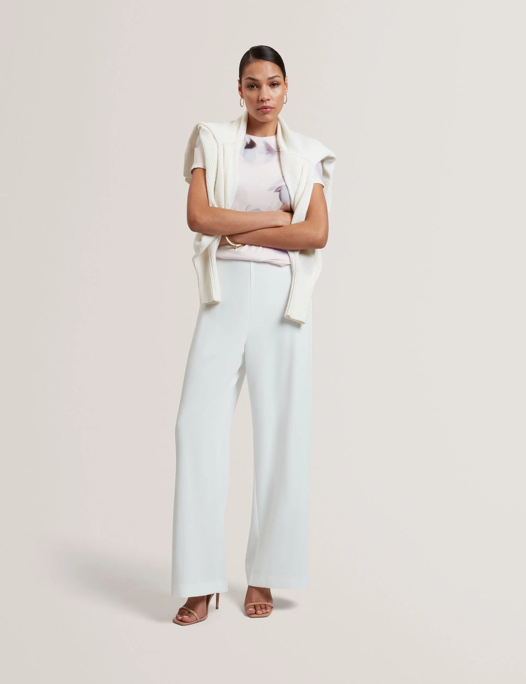 Ted Baker Botanical Fitted Crew Neck T-Shirt | Pink