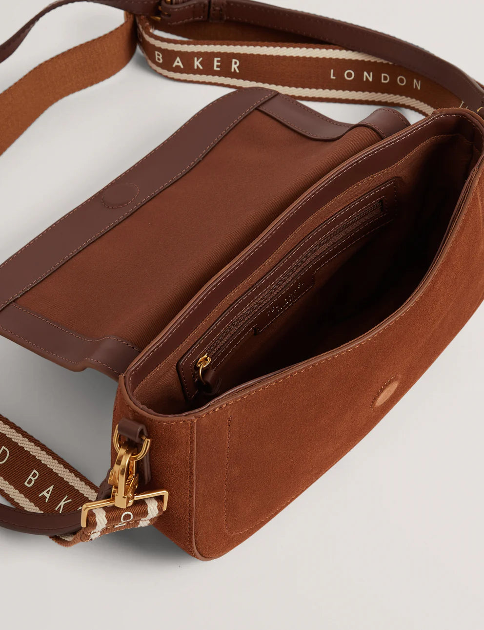 Ted Baker Shayne Webbing Suede Crossbody Bag | Brown