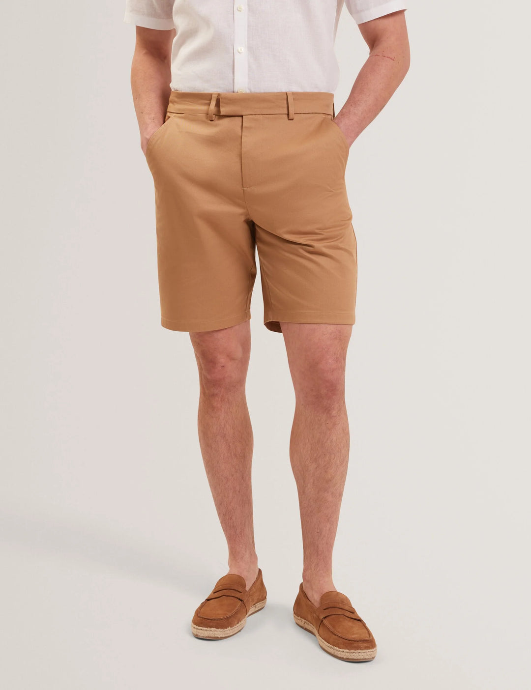 Ted Baker Loweton Slim Leg Stretch Cotton Chino Shorts | Tan