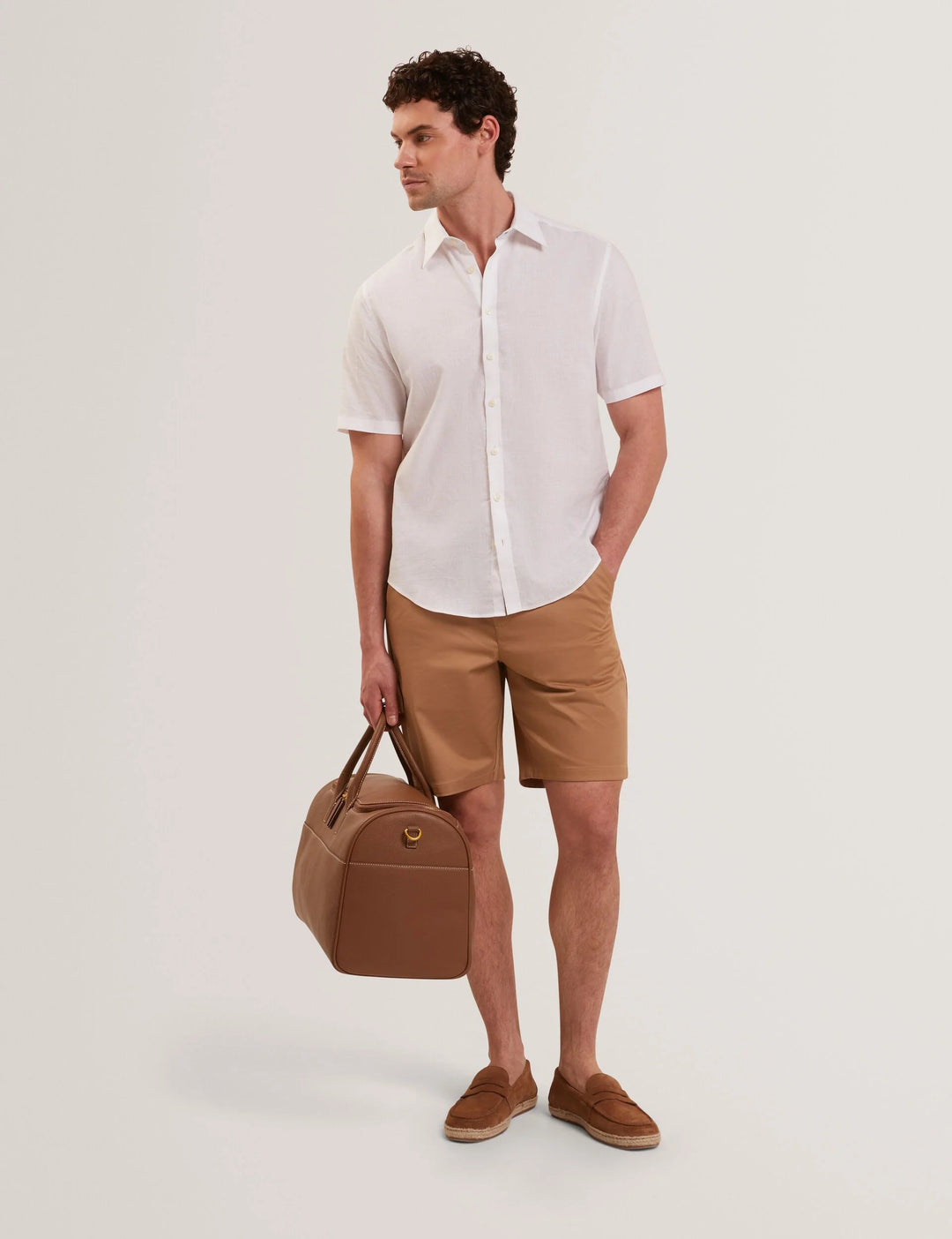 Ted Baker Loweton Slim Leg Stretch Cotton Chino Shorts | Tan