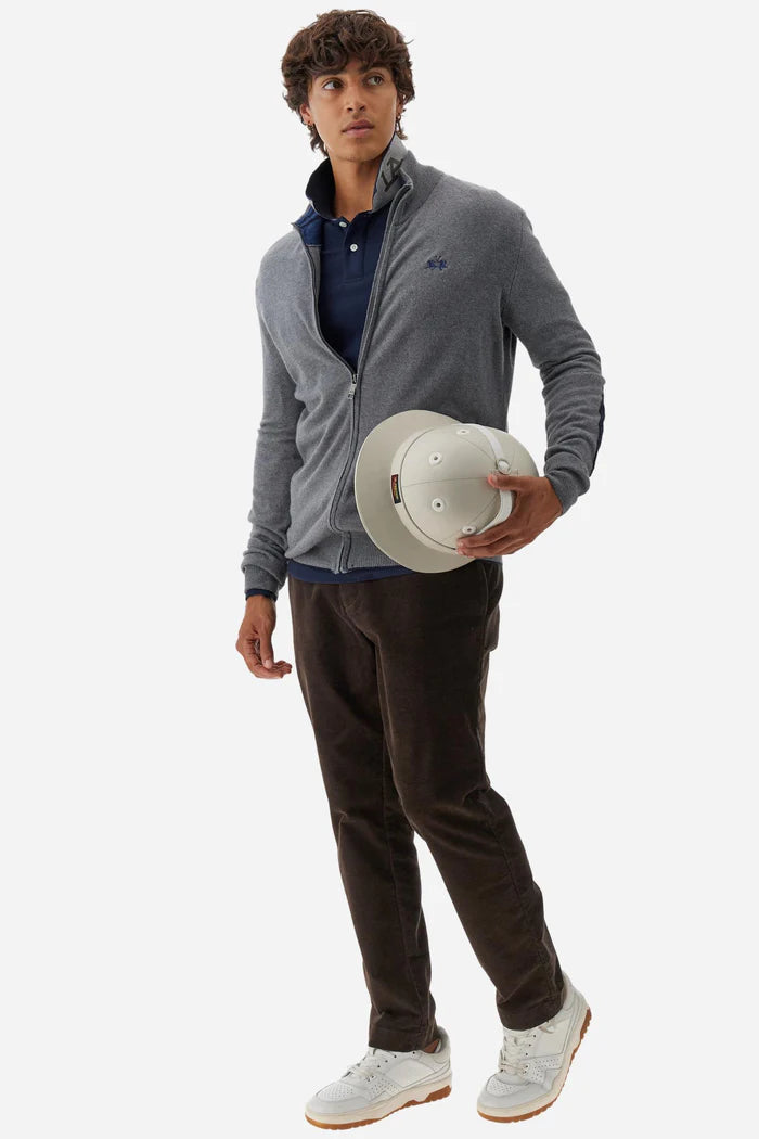 La Martina Men’s Wool Zip Sweater | Medium Grey