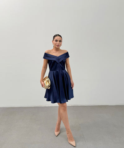 Never Needy Madonna Collar Dress | Blue