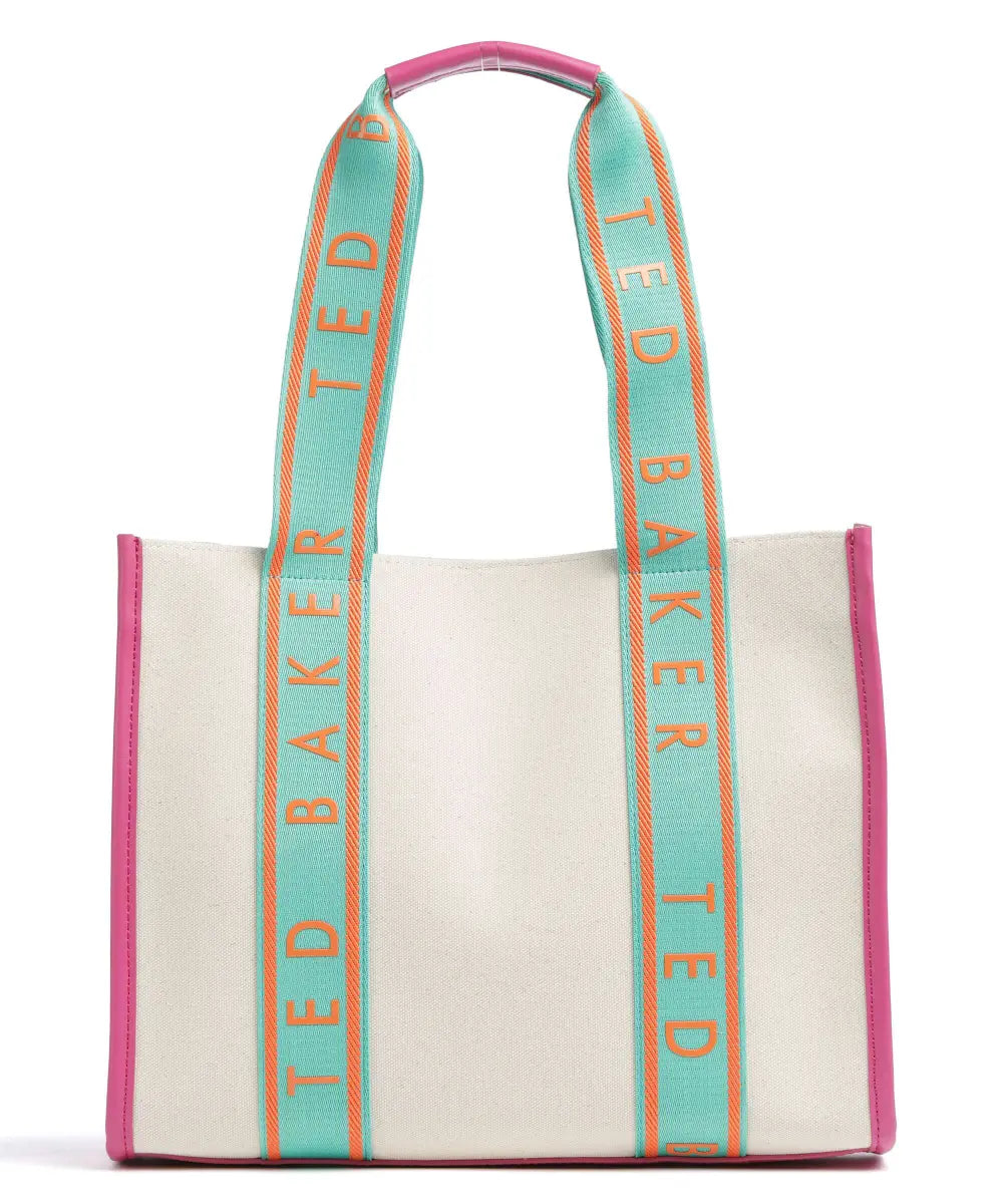 Ted Baker Georjia Branded Webbing Canvas Tote Bag | Bright Green