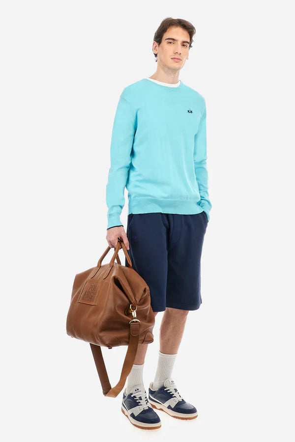La Martina Regular Fit Jumper in Cotton - Yousef | Turquoise