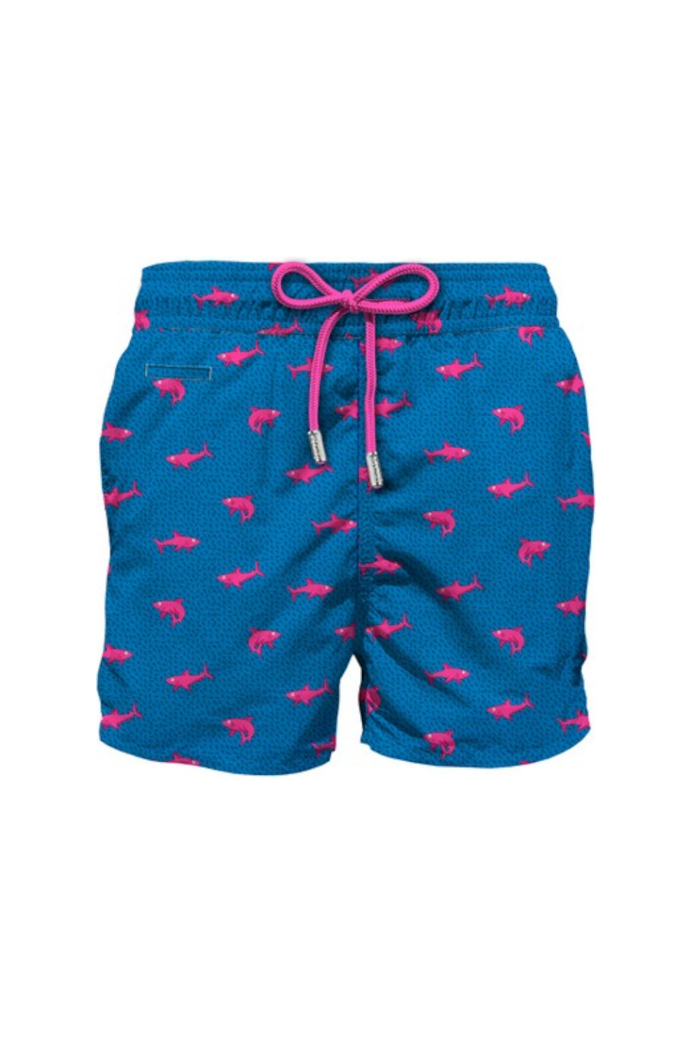 MC2 Saint Barth Lightweight Fabric Swim Shorts Lighting Shark on Shark | Blue