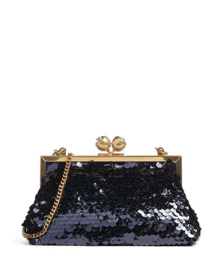 Ted Baker Sequinz Rose Detail Sequin Clutch Bag | Navy