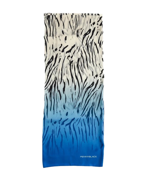 PennyBlack Jacquard Silk Stole | Blue