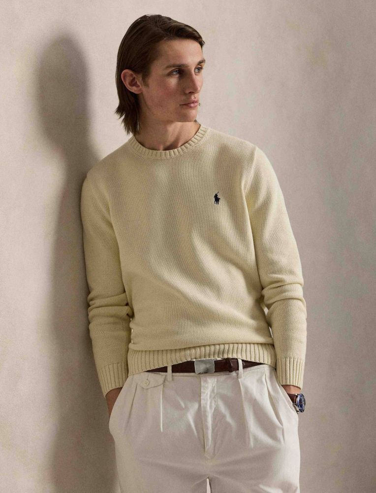 Ralph Lauren Cotton Crewneck Jumper | Cream