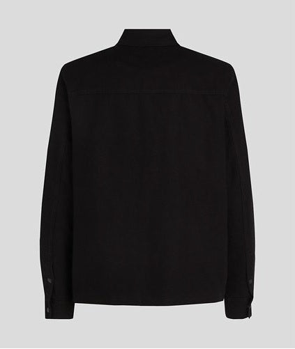 Karl Lagerfeld Cotton Canvas Overshirt Jacket | Black