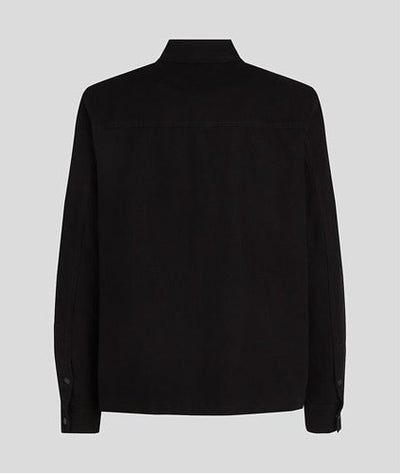 Karl Lagerfeld Cotton Canvas Overshirt Jacket | Black