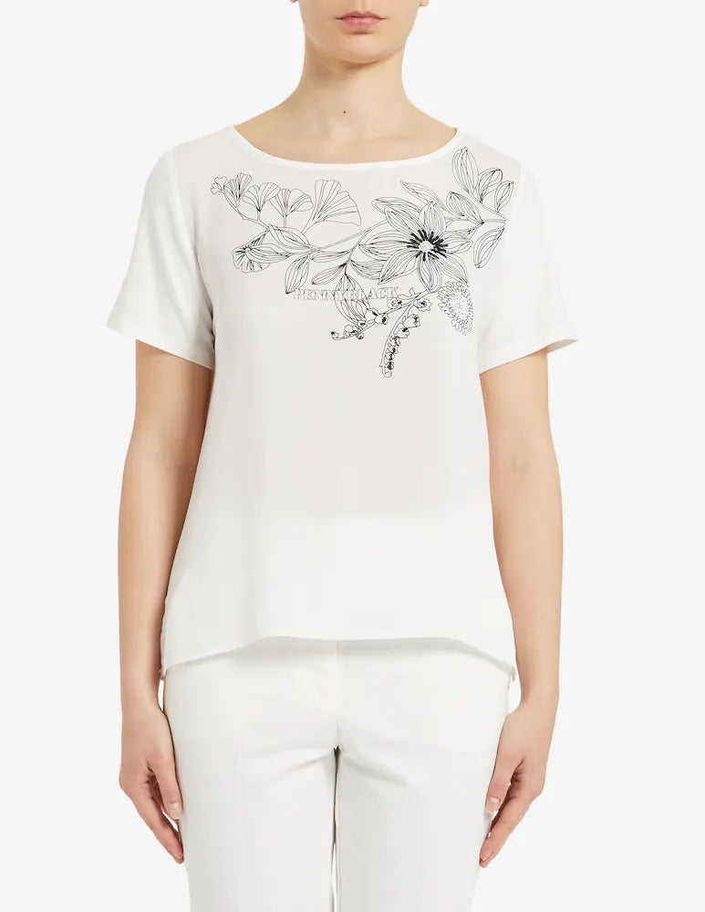 Penny Black Flower T-shirt | White