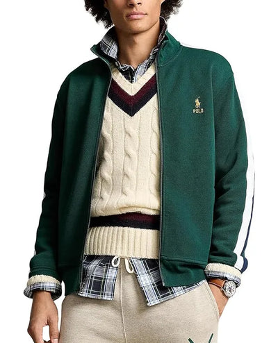 Ralph Lauren Double-Knit Mesh Track Jacket  | Green Multi