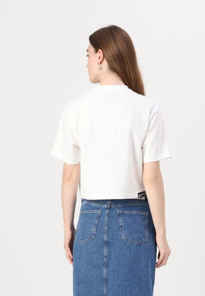 Karl Lagerfeld Boxy Glitched Logo T-shirt | White