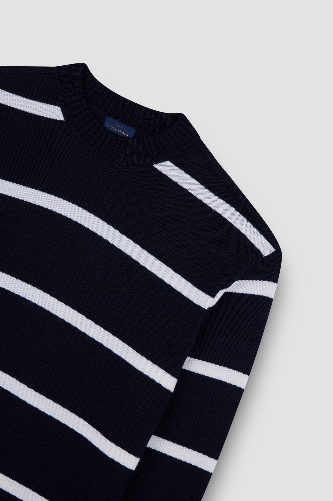 Paul & Shark Soft Cool Touch Wool Crewneck | Navy/White