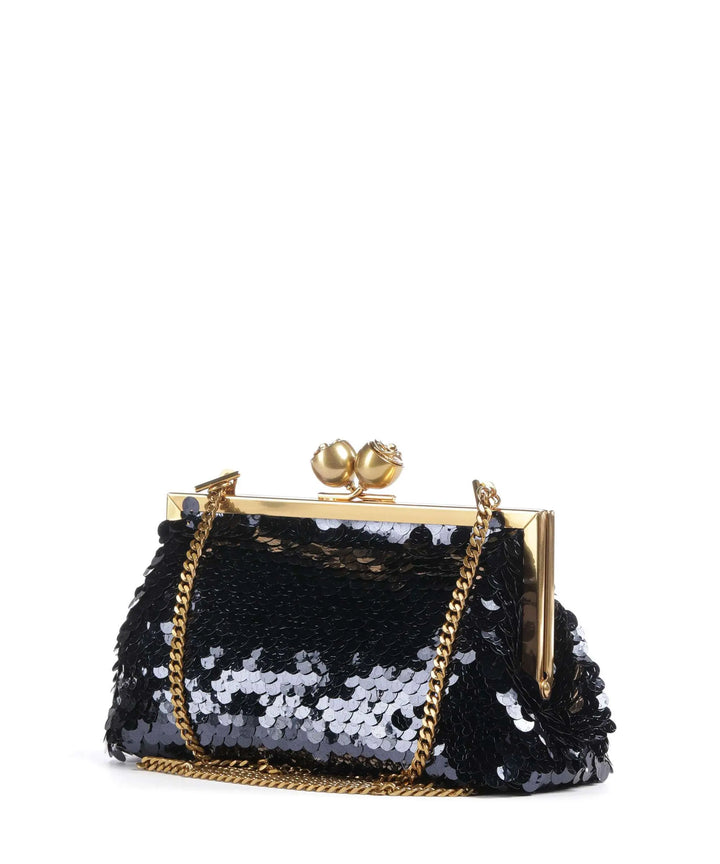 Ted Baker Sequinz Rose Detail Sequin Clutch Bag | Navy